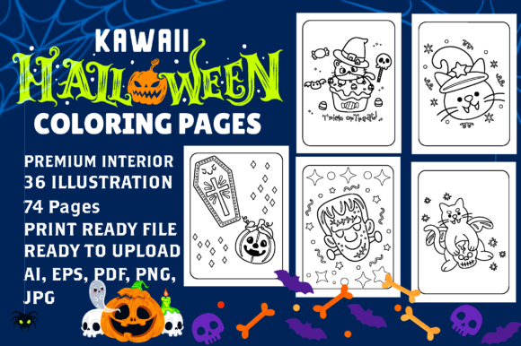 Download Kawaii Halloween Coloring Pages Toddlers - Premium Resources