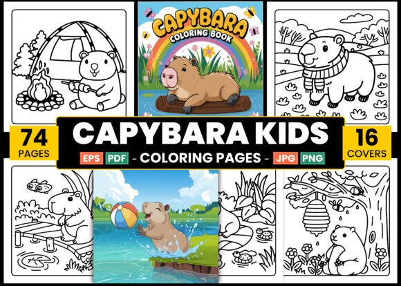 Download Capybara Kids Coloring Book Pages - Premium Resources