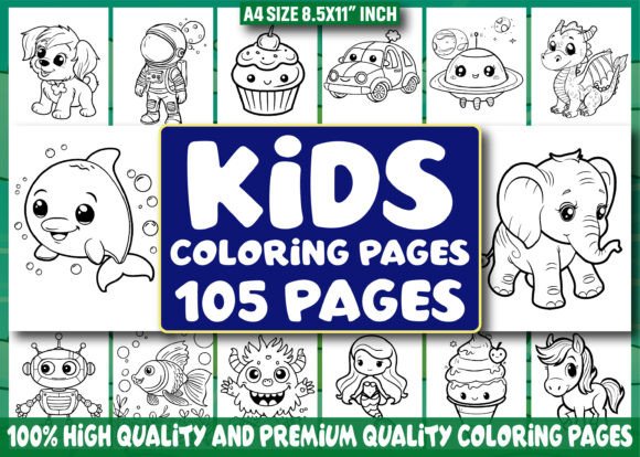 Download 105 Kids Coloring Pages for Kids - KDP - Kids coloring pages Collection