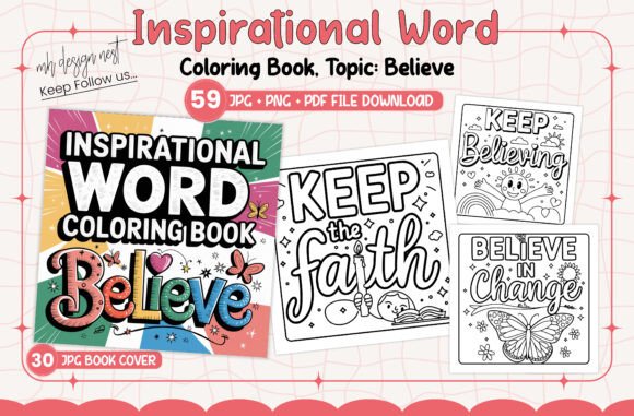 Download Believe Inspirational Word Coloring Book - Inspirational word coloring book Collection