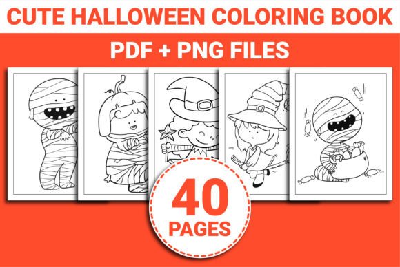 Download CUTE HALLOWEEN COLORING BOOK for KIDS - Premium Bundle