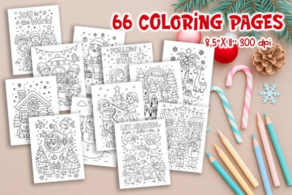 Download Christmas Kids Coloring Pages Bundle - Kids coloring pages Collection