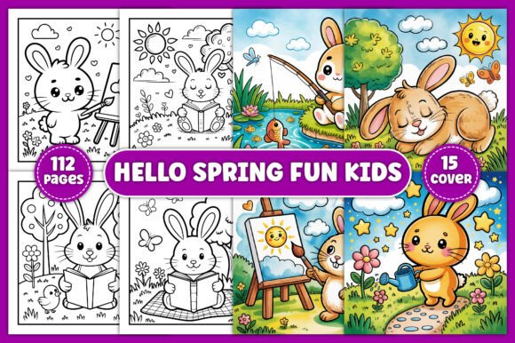 Download Hello Spring Fun Kids Coloring Book - Premium Resources